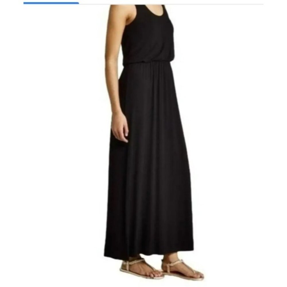 Caslon Womens Black Maxi Dress S Stretchy Rayon Blend Sleeveless Relaxed Fit - Picture 2 of 13